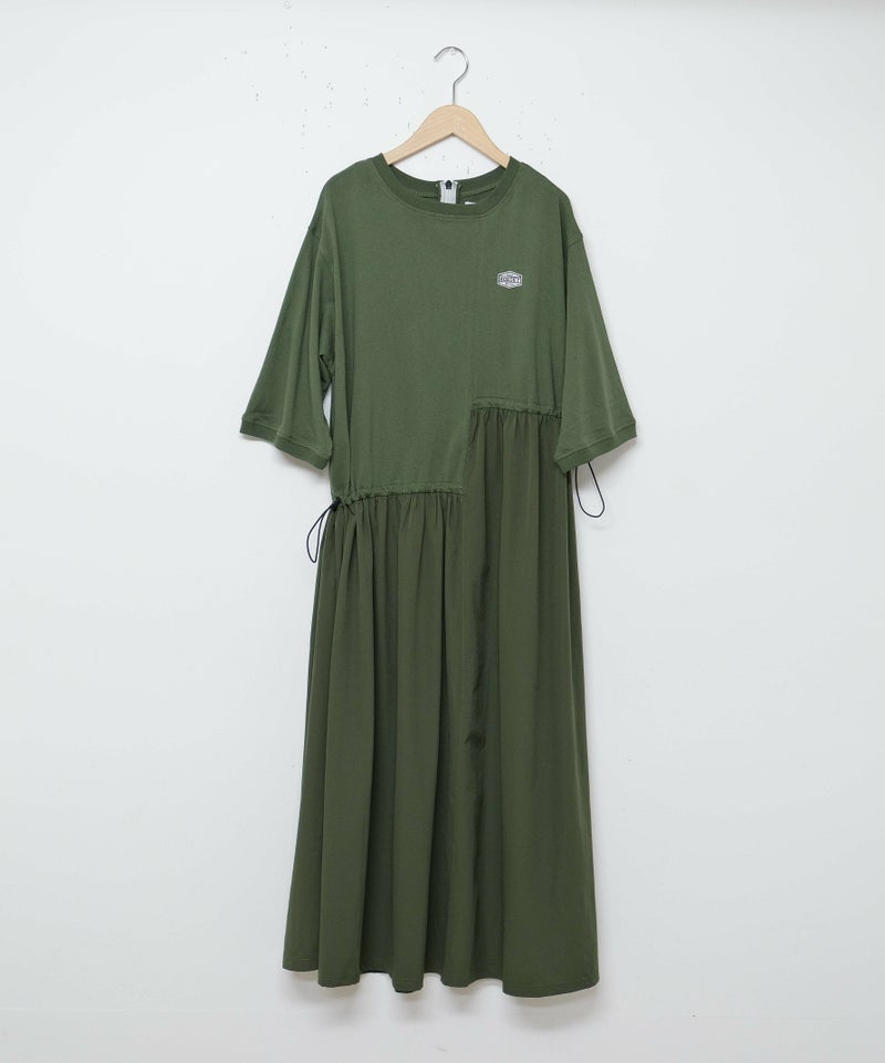 day standard｜異素材切り替えアシンメトリー　7分袖ワンピース [[K52125-28]][D]