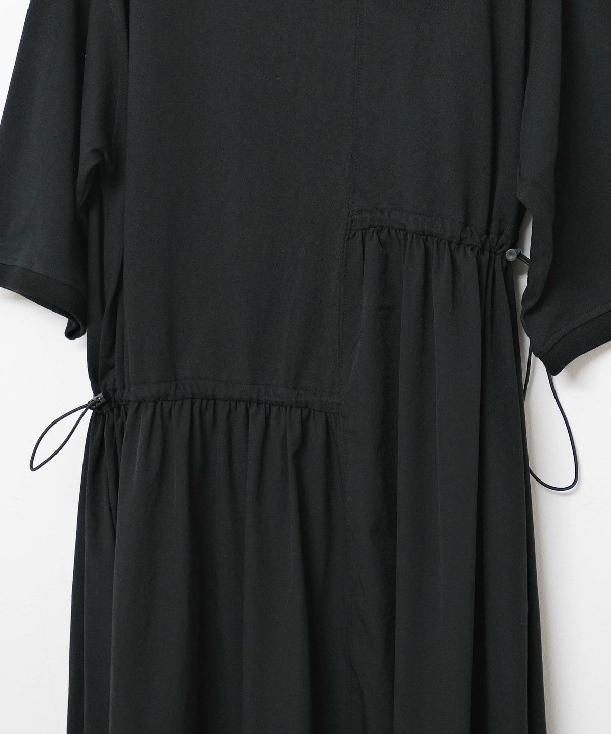 day standard｜異素材切り替えアシンメトリー　7分袖ワンピース [[K52125-28]][D]