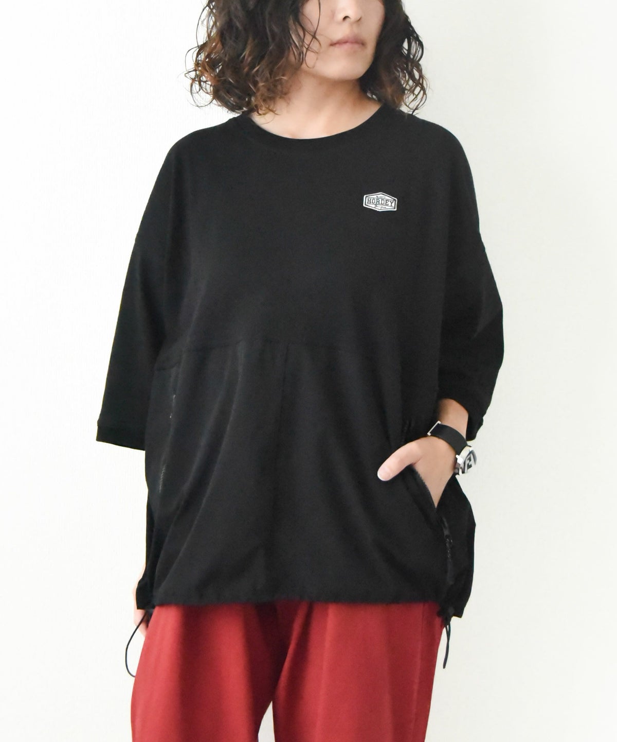 day standard｜異素材切り替え7分袖プルオーバー [[K52124-28]][D]