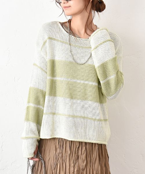 HUMS｜ランダムボーダーニット [[030252]][C]