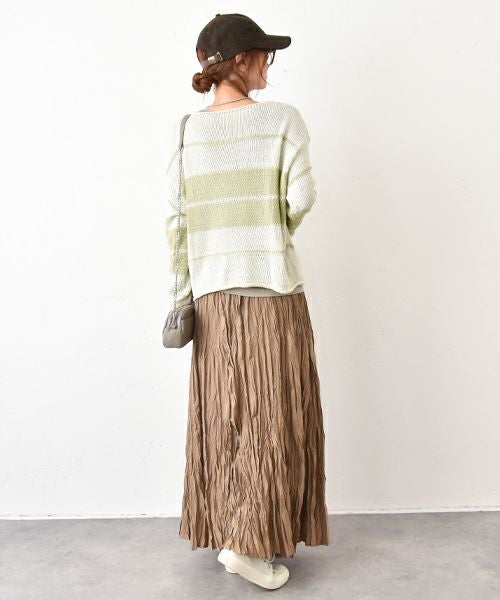 HUMS｜ランダムボーダーニット [[030252]][C]