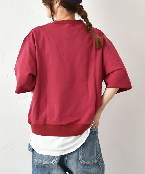  Gives a sense of fullment｜6分袖プリントスウェット [[853315]][C]