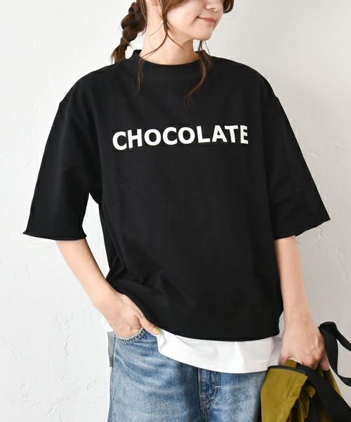  Gives a sense of fullment｜6分袖プリントスウェット [[853315]][C]