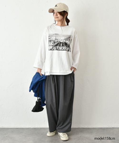 her.｜9分袖プリントTee [[MTAH505-0802]][C]