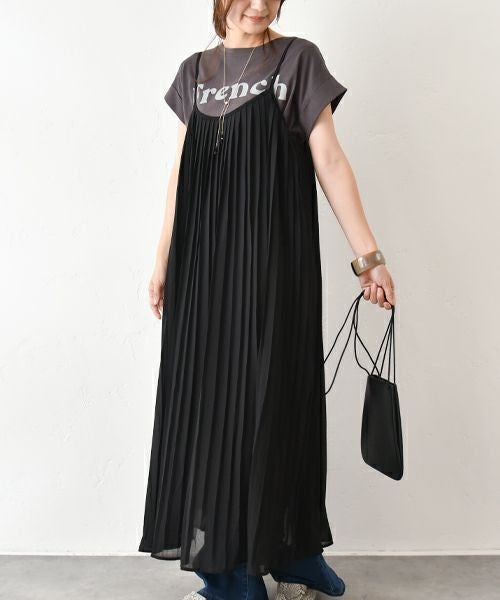 HUMS｜プリーツキャミワンピース [[150252]][C]