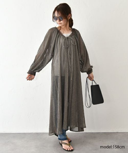 HUMS｜メッシュギャザーワンピース [[HUM-064]][C]