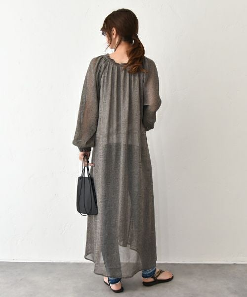 HUMS｜メッシュギャザーワンピース [[HUM-064]][C]