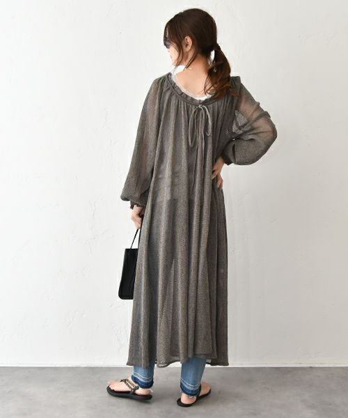 HUMS｜メッシュギャザーワンピース [[HUM-064]][C]