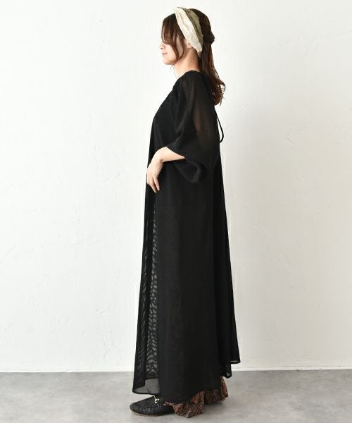 HUMS｜メッシュギャザーワンピース [[HUM-064]][C]