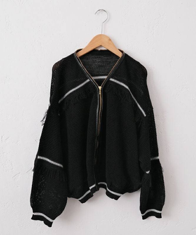  HUMS｜ジップアップニットカーデ [[MT-0434]][C]