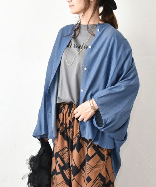 malla｜テンセルデニムドルマンシャツ [[mo63FB071]][C]