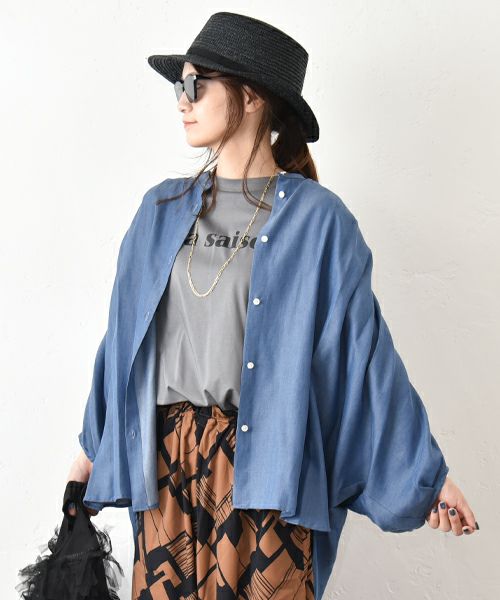 malla｜テンセルデニムドルマンシャツ [[mo63FB071]][C]