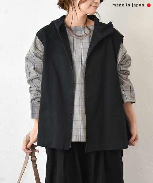 No18｜コットンツイルフーデッドベスト [[80525]][C]