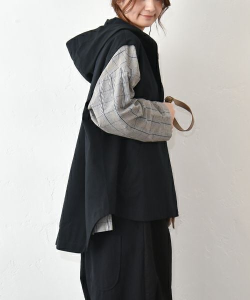 No18｜コットンツイルフーデッドベスト [[80525]][C]