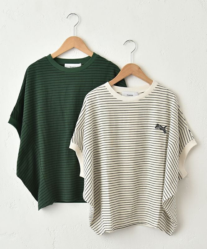  TRANOI.｜TORAボーダーコクーンカットソー [[223J284]][C]