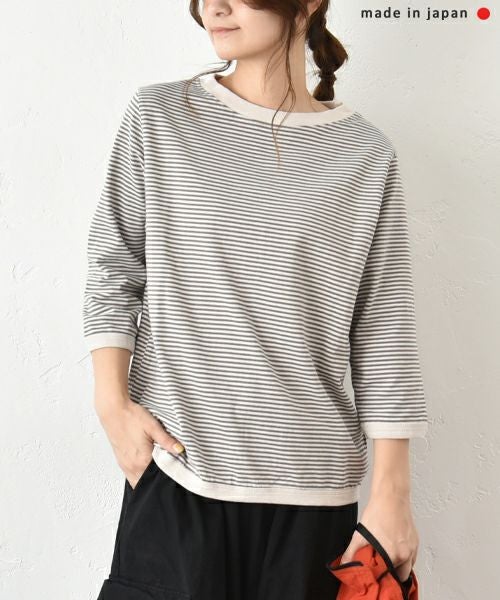 and quarter｜7分袖ボーダーカットソー [[MA-053]][C]