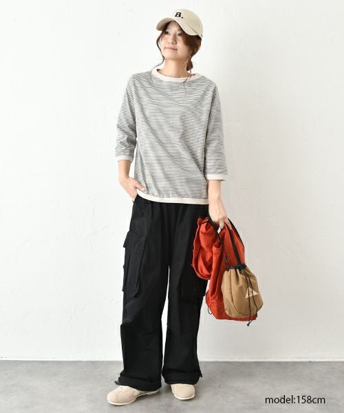 and quarter｜7分袖ボーダーカットソー [[MA-053]][C]