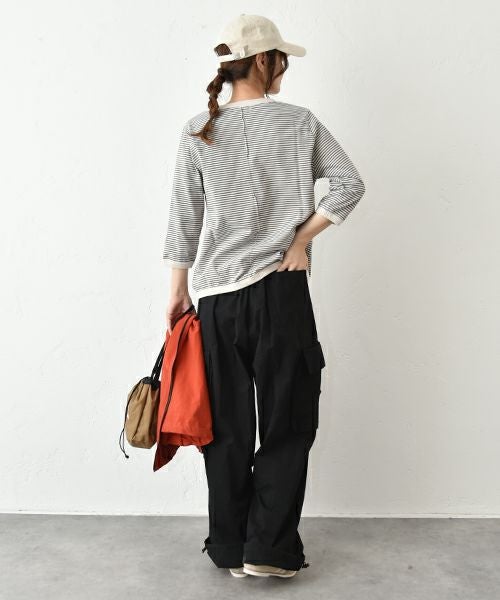 and quarter｜7分袖ボーダーカットソー [[MA-053]][C]