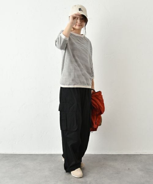 and quarter｜7分袖ボーダーカットソー [[MA-053]][C]