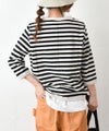 and quarter｜7分袖ボーダーカットソー [[MA-053]][C]