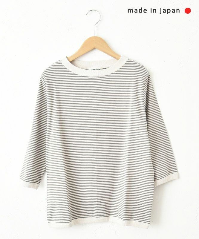 and quarter｜7分袖ボーダーカットソー [[MA-053]][C]
