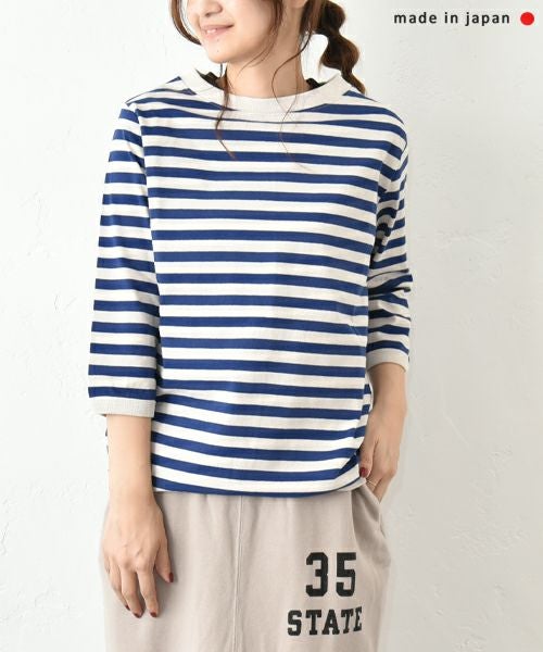 and quarter｜7分袖ボーダーカットソー [[MA-053]][C]