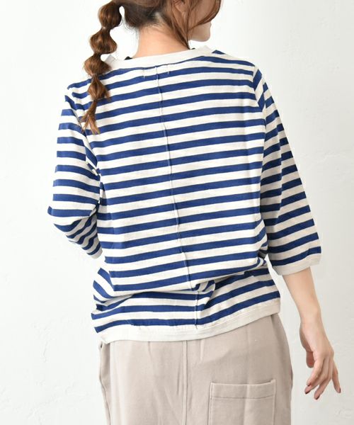 and quarter｜7分袖ボーダーカットソー [[MA-053]][C]