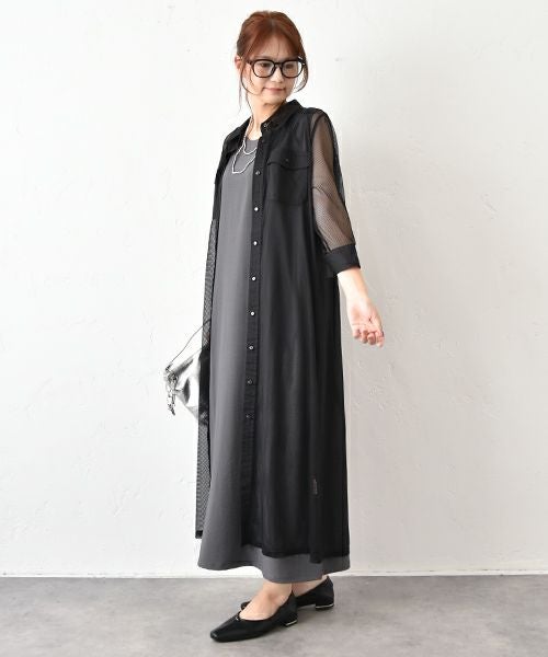 MICALLE MICALLE｜メッシュシャツコート [[MME148DDB]][C]