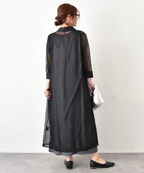 MICALLE MICALLE｜メッシュシャツコート [[MME148DDB]][C]