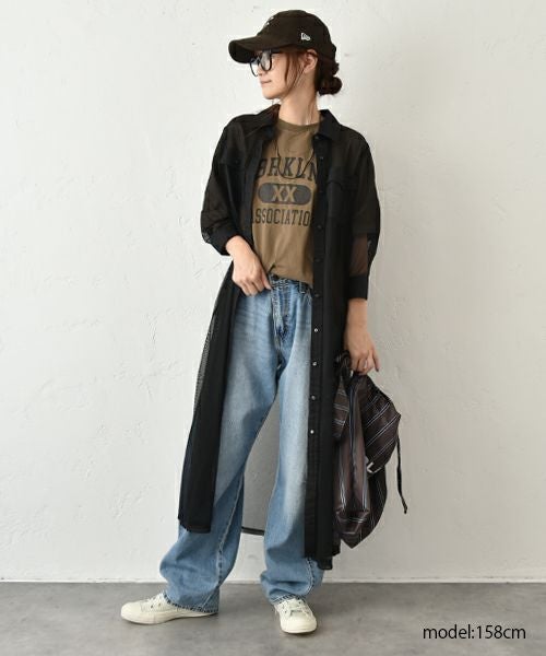 MICALLE MICALLE｜メッシュシャツコート [[MME148DDB]][C]