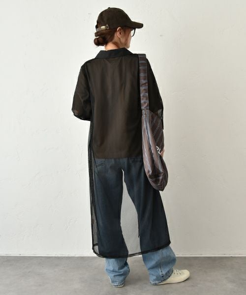 MICALLE MICALLE｜メッシュシャツコート [[MME148DDB]][C]