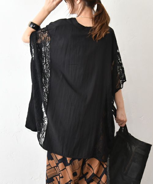 MICALLE MICALLE｜レース切替シャツ [[MME157HDB]][C]