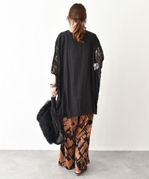 MICALLE MICALLE｜レース切替シャツ [[MME157HDB]][C]