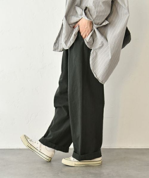 No18｜綿麻起毛タックボールパンツ [[CE1PT231008T]][C]