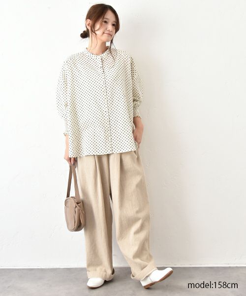 No18｜綿麻起毛タックボールパンツ [[CE1PT231008T]][C]