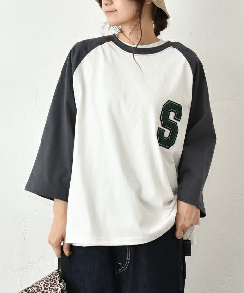 IN THE MARKET｜ワッペン付き7分袖ロンT [[C-2421]][C]