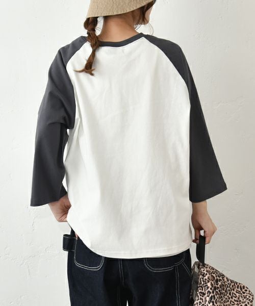 IN THE MARKET｜ワッペン付き7分袖ロンT [[C-2421]][C]