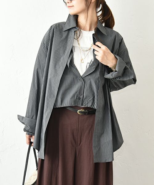 HUMS｜レイヤードデザインシャツ [[110352]][C]