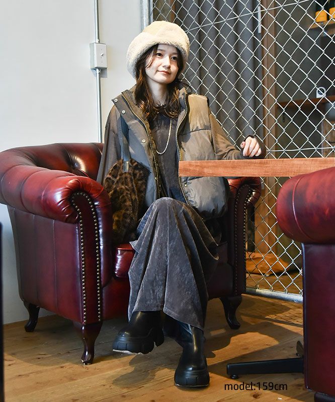 HUMS｜ベロア風ノースリーブワンピース [[C-5102]][C]