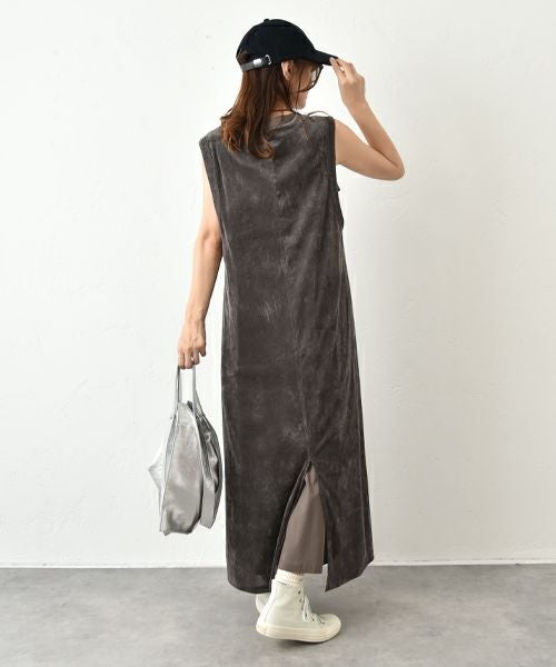 HUMS｜ベロア風ノースリーブワンピース [[C-5102]][C]