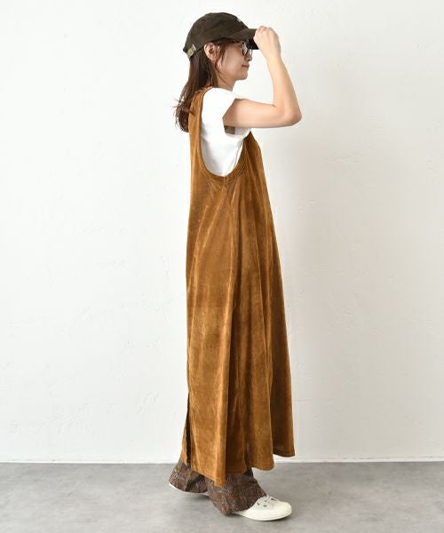 HUMS｜ベロア風ノースリーブワンピース [[C-5102]][C]