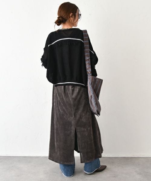 HUMS｜ベロア風ノースリーブワンピース [[C-5102]][C]