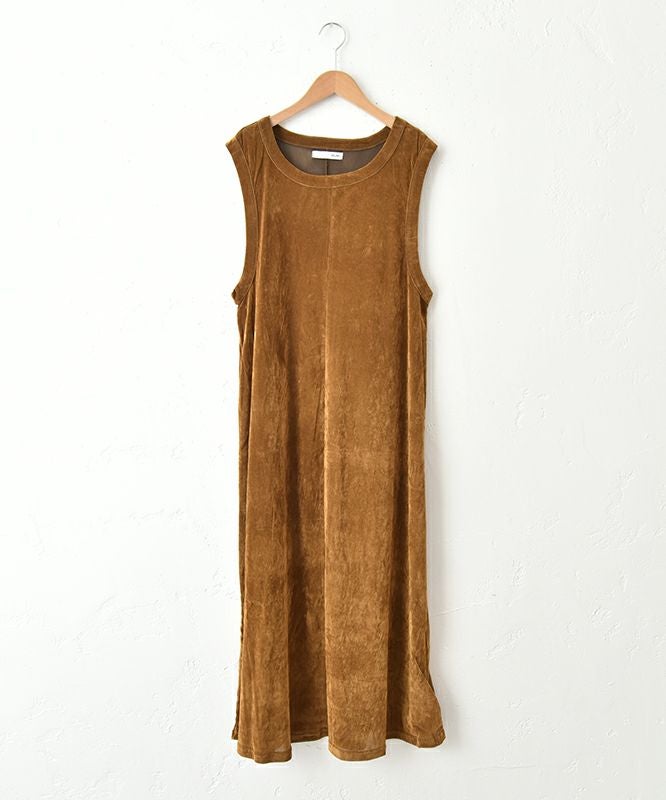 HUMS｜ベロア風ノースリーブワンピース [[C-5102]][C]