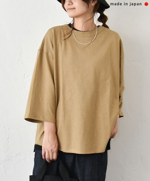 her.｜ヴィンテージ風7分袖カットソー [[131324H]][C]