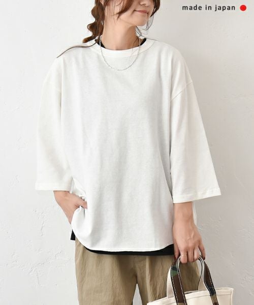 her.｜ヴィンテージ風7分袖カットソー [[131324H]][C]