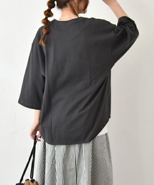 her.｜ヴィンテージ風7分袖カットソー [[131324H]][C]