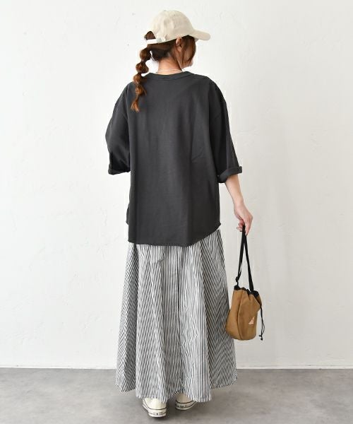 her.｜ヴィンテージ風7分袖カットソー [[131324H]][C]