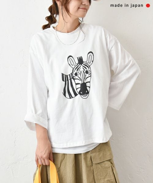 her.｜9分袖しまうまTee [[MTAH411-0207-09]][C]