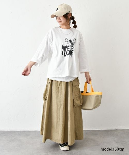 her.｜9分袖しまうまTee [[MTAH411-0207-09]][C]