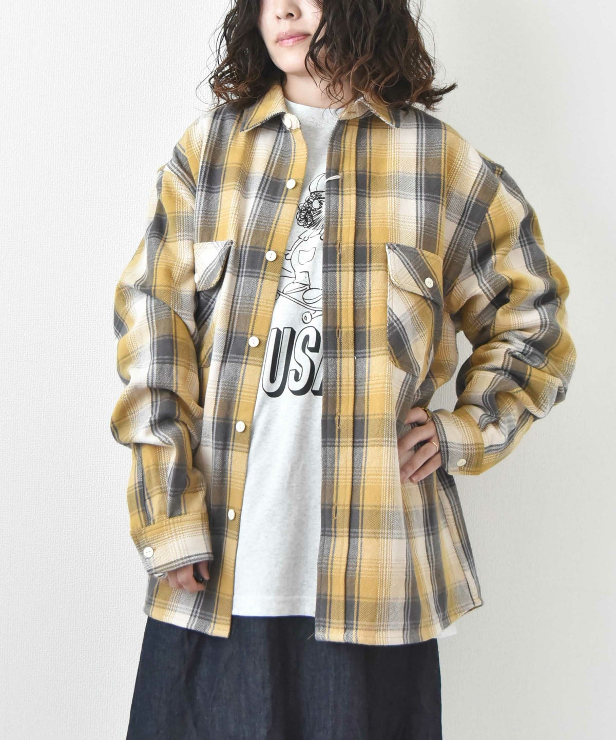 BIG MIKE｜ヘビーフランネルロングスリーブシャツ [[102535103]][D]